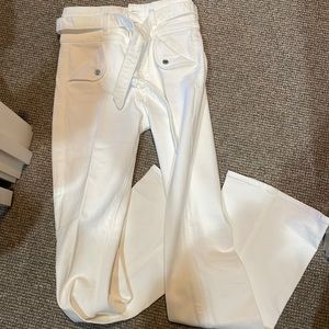 NWT! Veronica Beard Jeans White Giselle Extra High Rise Flare Jeans Sz 26 $348